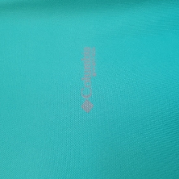 Columbia PFG Aqua Long Sleeve with Flag on Back Size Small - Picture 3 of 8